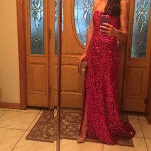 Hot Pink Sequin Gown